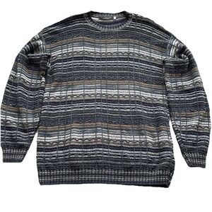 Vintage‎ 90s Protege Collection 3D Knit Coogi Style Pullover Sweater Large Tall